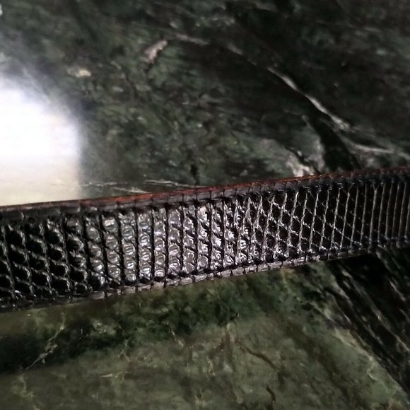 Hermès Crocodile 18K Gold H Logo Black & Red Belt - Picture 9 of 12